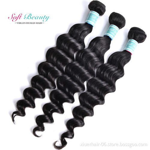 100% Human Hair With Lace Frontal Closure Weave Raw Mink Brazilian Bundles Cuticle Aligned Virgin Human Hair Extension